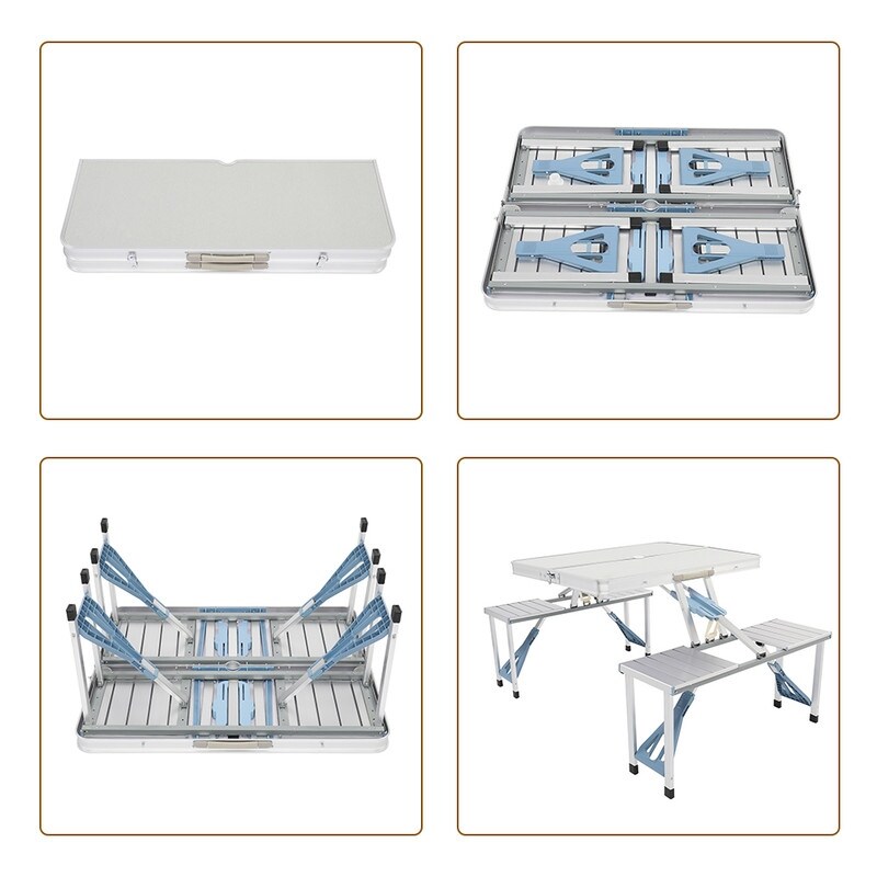 One Piece Folding Camping Table and Chair Aluminum Alloy