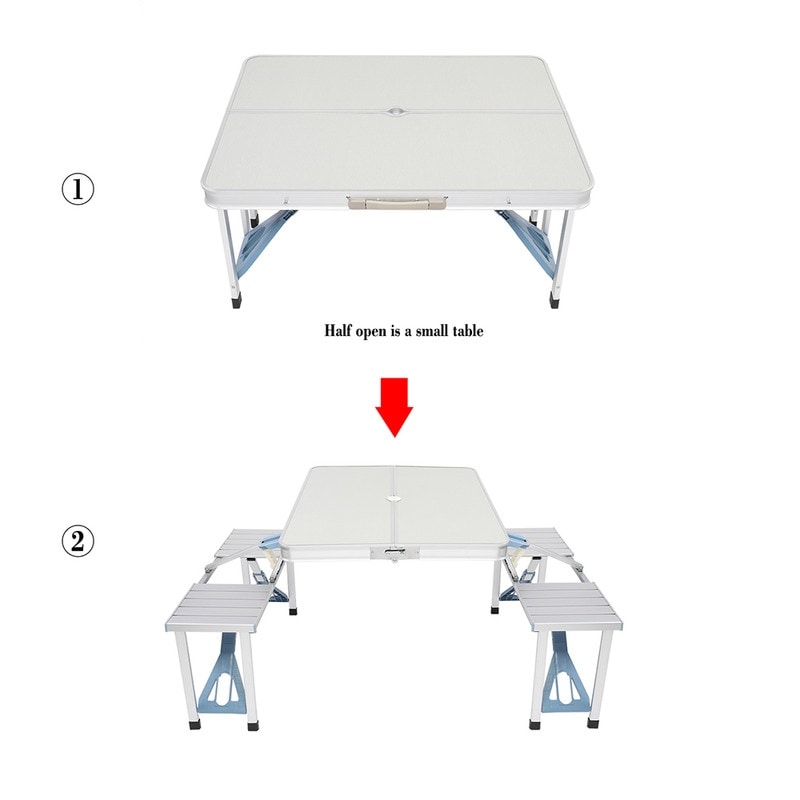 One Piece Folding Camping Table and Chair Aluminum Alloy