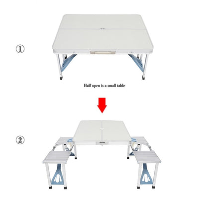 One Piece Folding Camping Table and Chair Aluminum Alloy