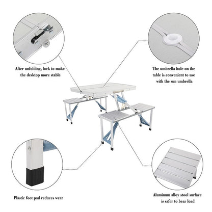 One Piece Folding Camping Table and Chair Aluminum Alloy