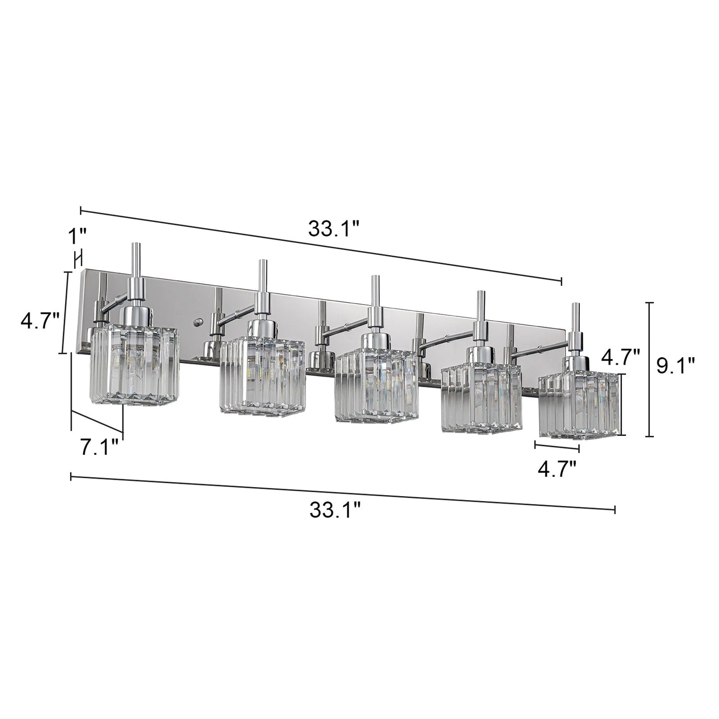Ora Modern Dimmable Crystal Bathroom Light Fixtures Over Mirror Glam Vanity Lights