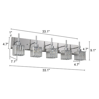 Ora Modern Dimmable Crystal Bathroom Light Fixtures Over Mirror Glam Vanity Lights