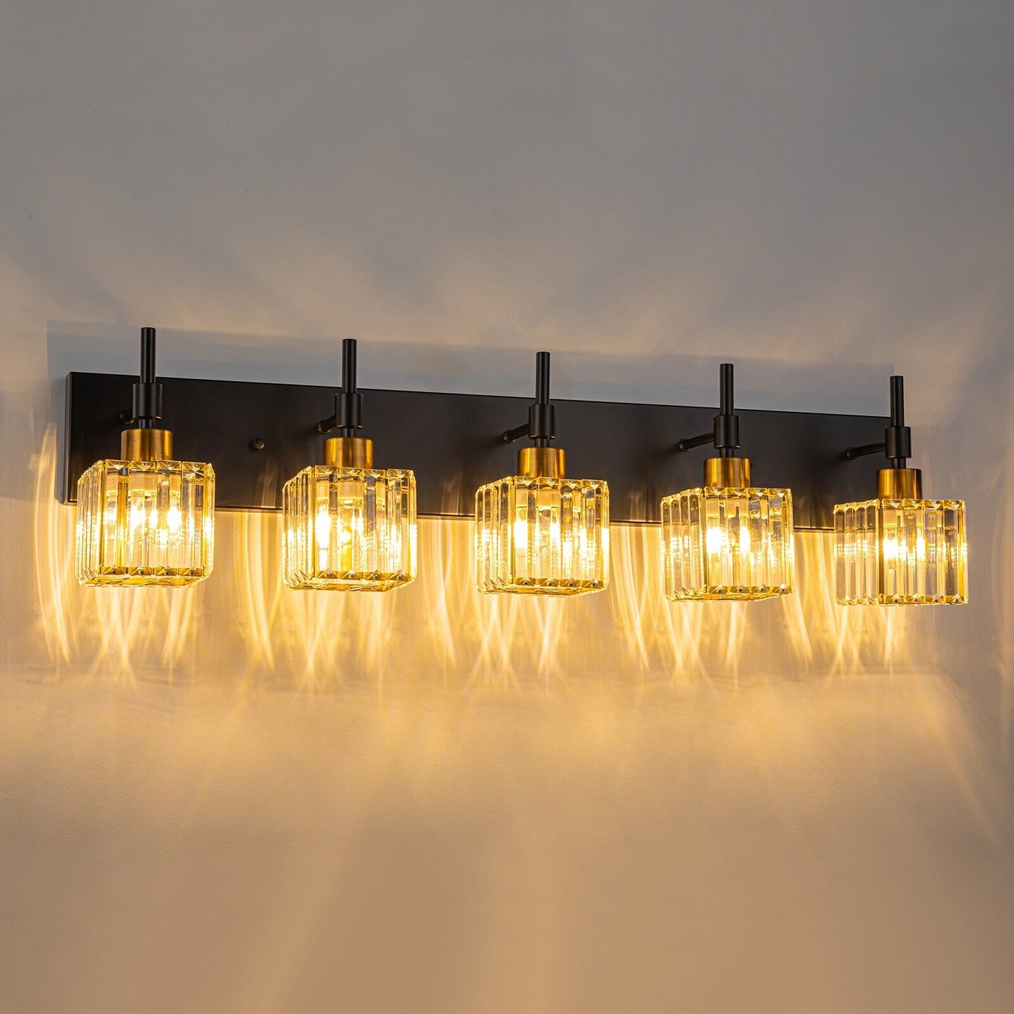 Ora Modern Dimmable Crystal Bathroom Light Fixtures Over Mirror Glam Vanity Lights