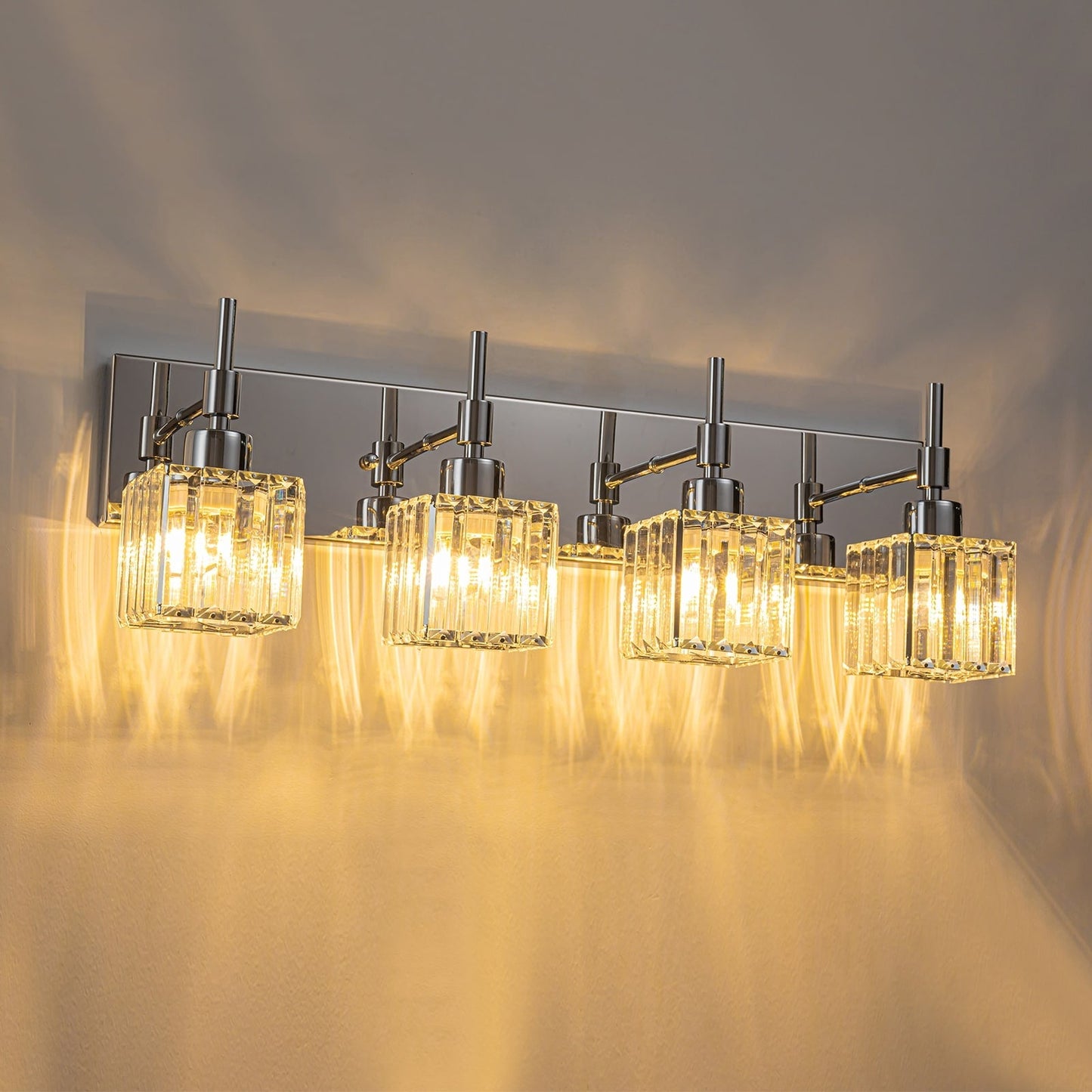 Ora Modern Dimmable Crystal Bathroom Light Fixtures Over Mirror Glam Vanity Lights
