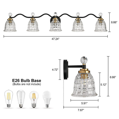 Ora Modern Dimmable Black Gold Bathroom Vanity Lights