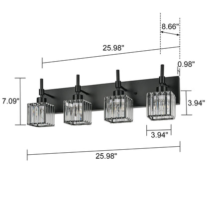 Ora Modern Dimmable Crystal Bathroom Light Fixtures Over Mirror Glam Vanity Lights