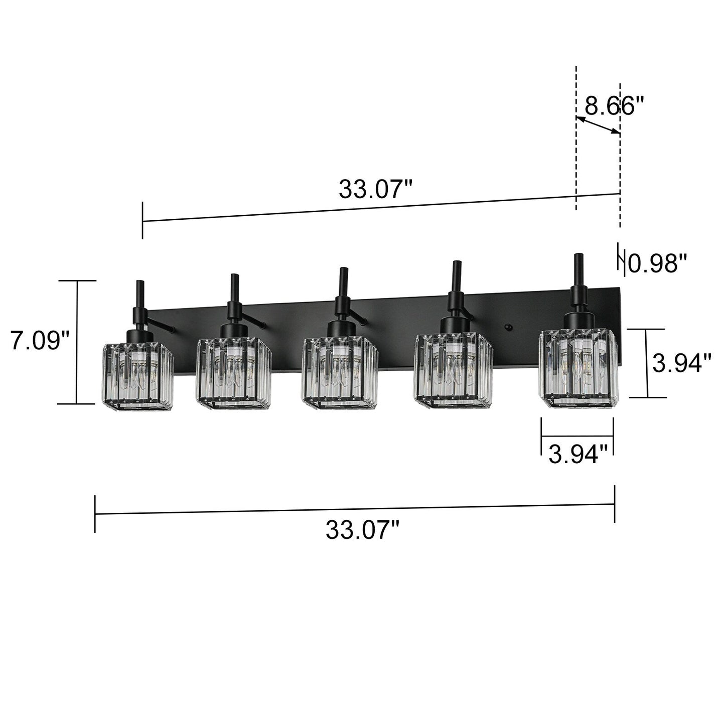 Ora Modern Dimmable Crystal Bathroom Light Fixtures Over Mirror Glam Vanity Lights