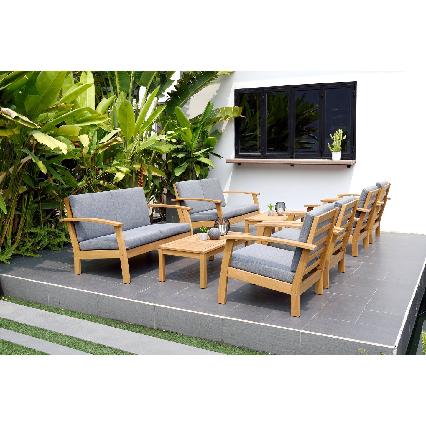 Amazonia FSC Certified Wood 8pc Outdoor Patio Seating Set