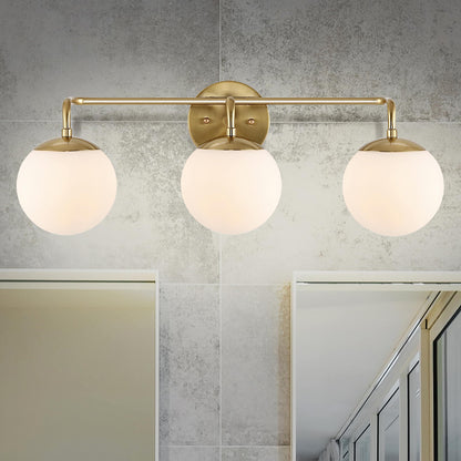 Globe Metal/Frosted Glass Modern LED Vanity, by JONATHAN Y