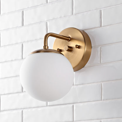 Globe Metal/Frosted Glass Modern LED Vanity, by JONATHAN Y