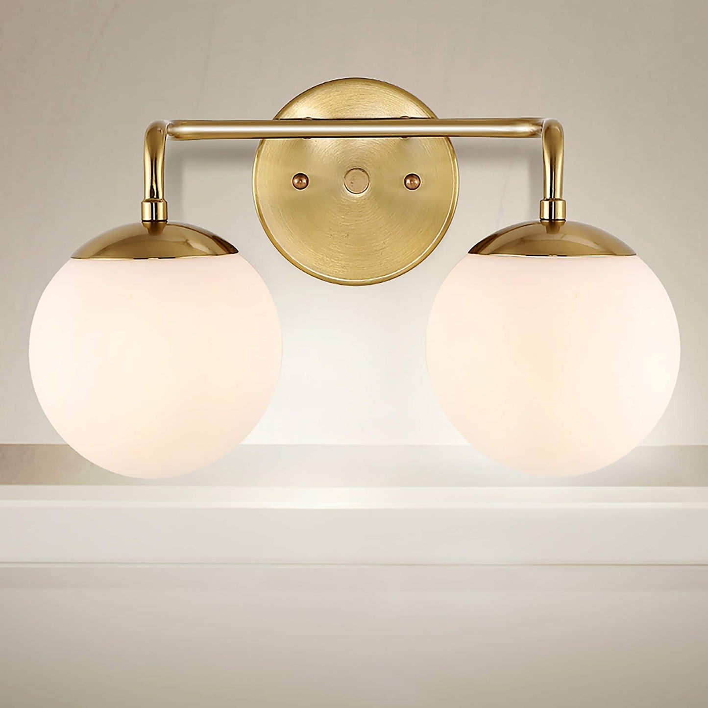 Globe Metal/Frosted Glass Modern LED Vanity, by JONATHAN Y