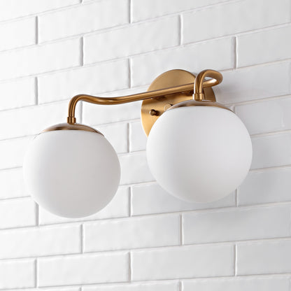 Globe Metal/Frosted Glass Modern LED Vanity, by JONATHAN Y