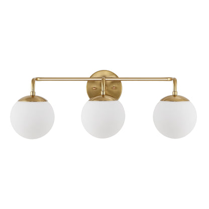 Globe Metal/Frosted Glass Modern LED Vanity, by JONATHAN Y