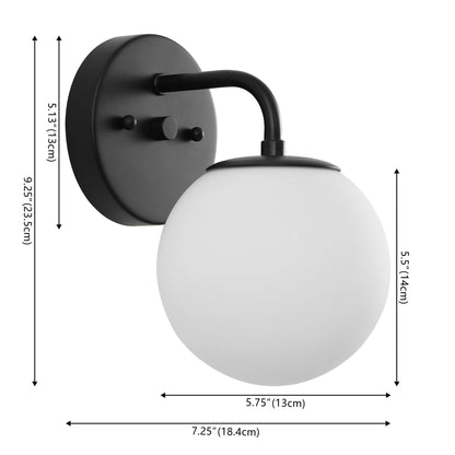 Globe Metal/Frosted Glass Modern LED Vanity, by JONATHAN Y