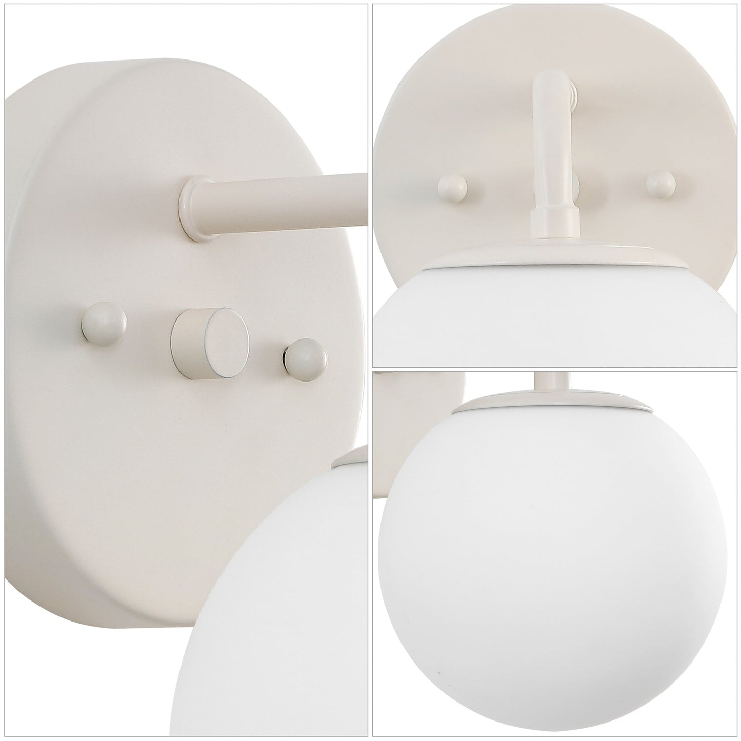 Globe Metal/Frosted Glass Modern LED Vanity, by JONATHAN Y