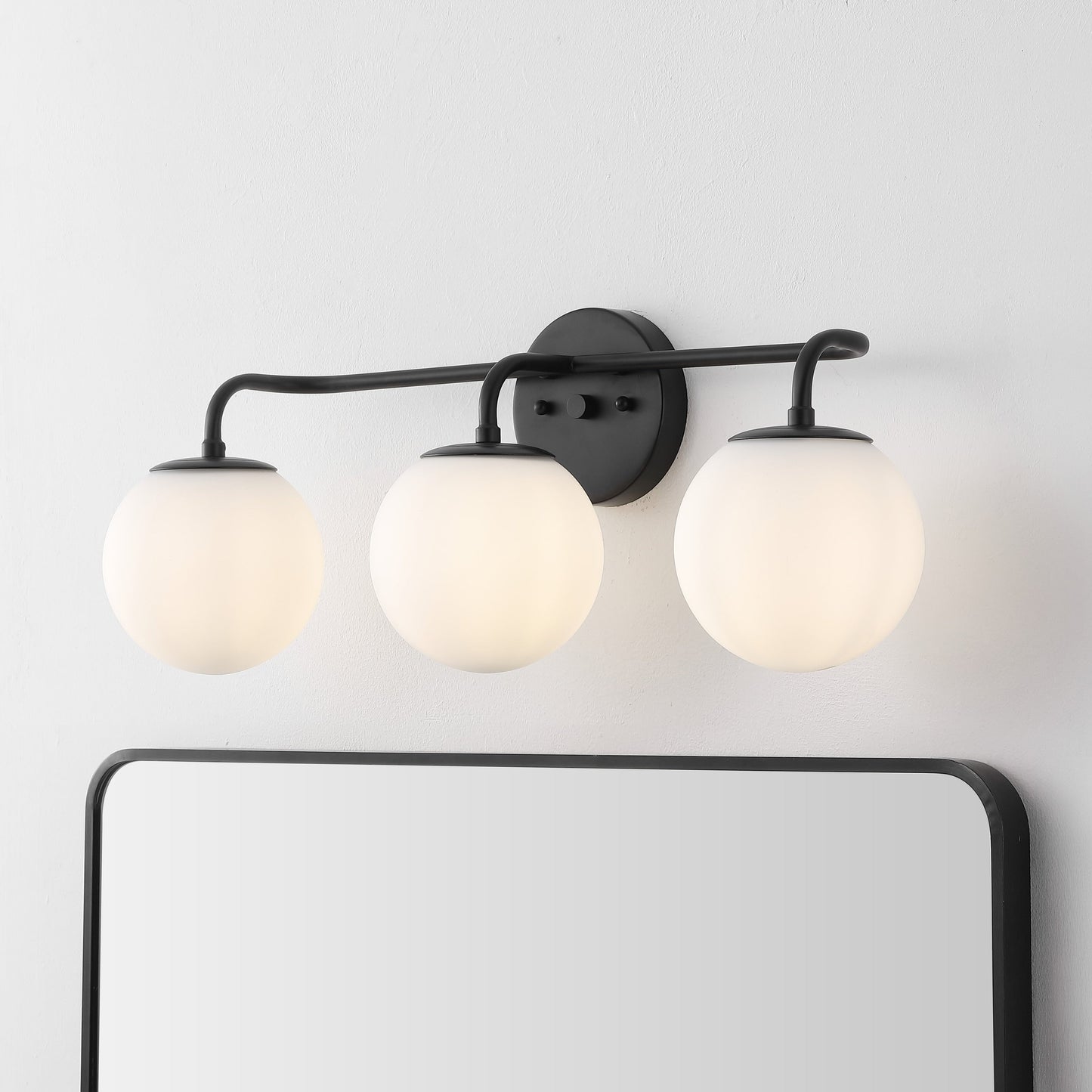 Globe Metal/Frosted Glass Modern LED Vanity, by JONATHAN Y