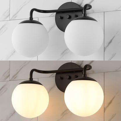 Globe Metal/Frosted Glass Modern LED Vanity, by JONATHAN Y