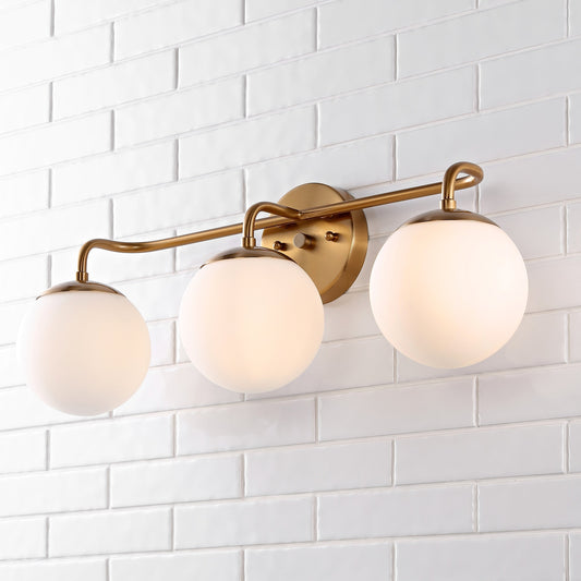 Globe Metal/Frosted Glass Modern LED Vanity, by JONATHAN Y