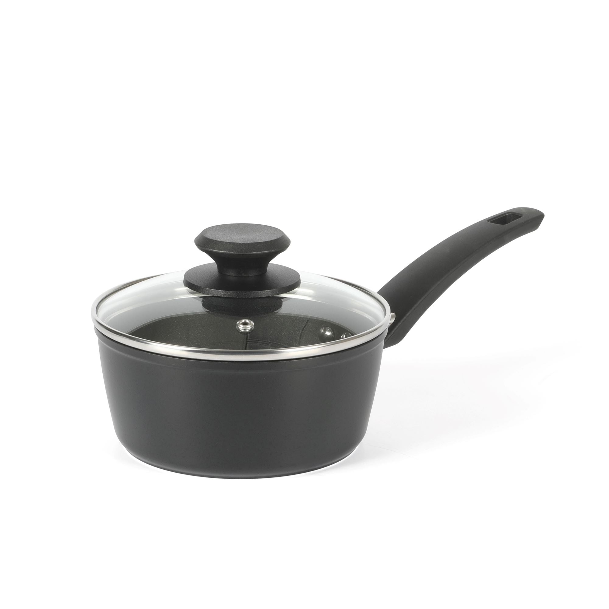Oster Connelly 7 Piece Aluminum Premium Nonstick Pots and Pans Cookware Set W/ Induction & BakelteStay Cool Handle - Black