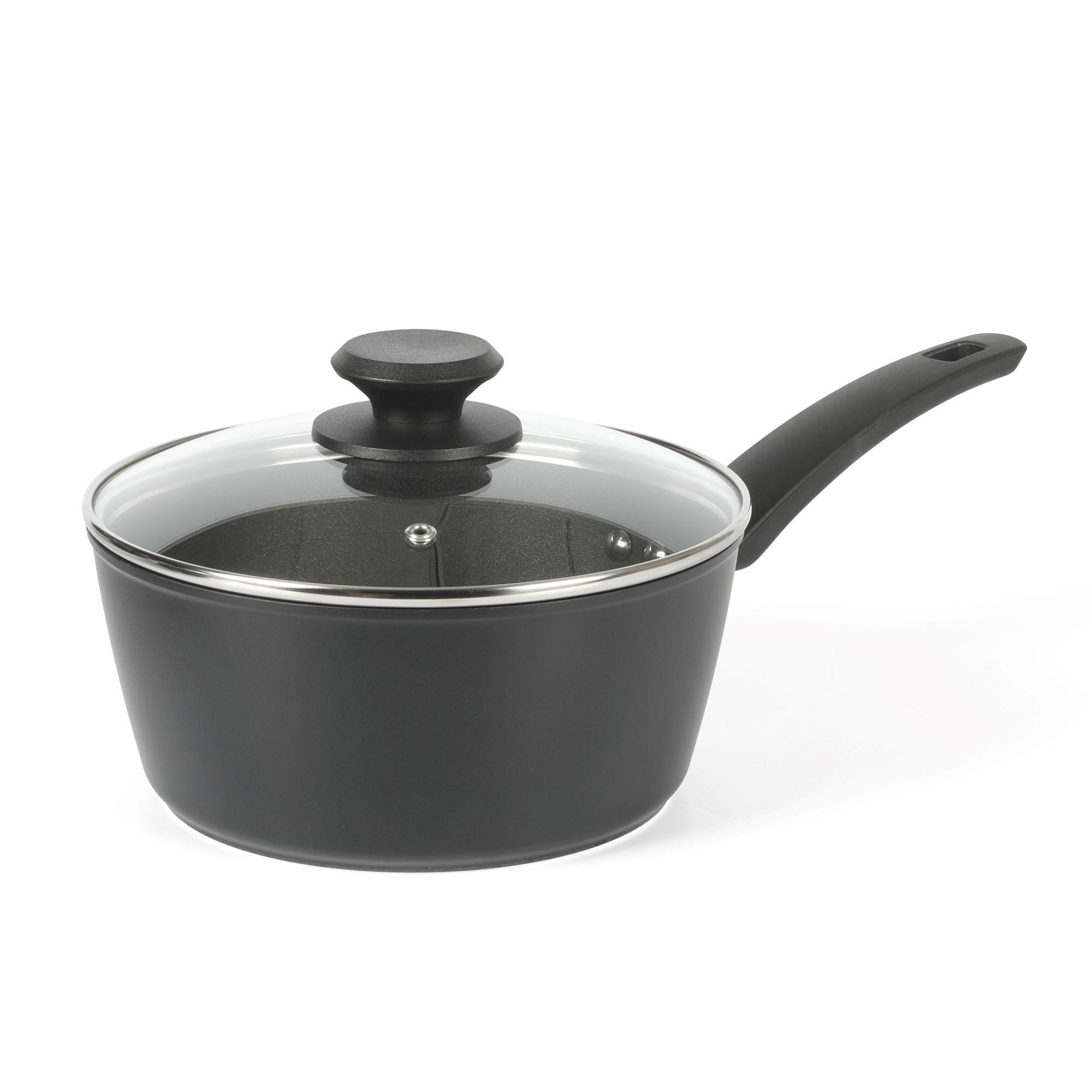 Oster Connelly 7 Piece Aluminum Premium Nonstick Pots and Pans Cookware Set W/ Induction & BakelteStay Cool Handle - Black