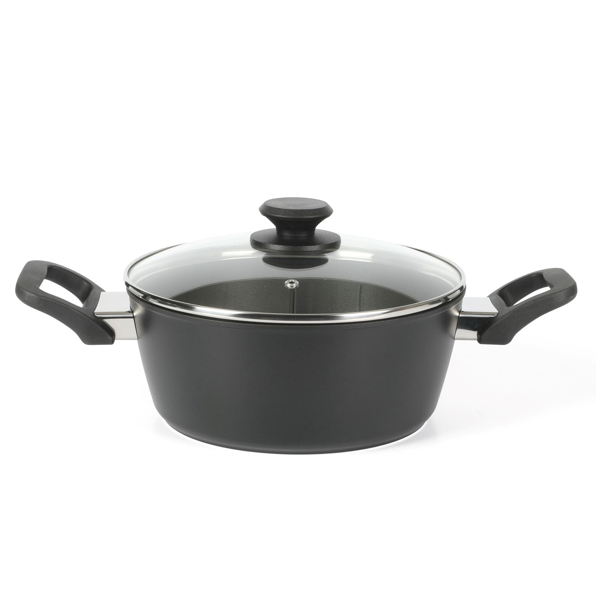 Oster Connelly 7 Piece Aluminum Premium Nonstick Pots and Pans Cookware Set W/ Induction & BakelteStay Cool Handle - Black