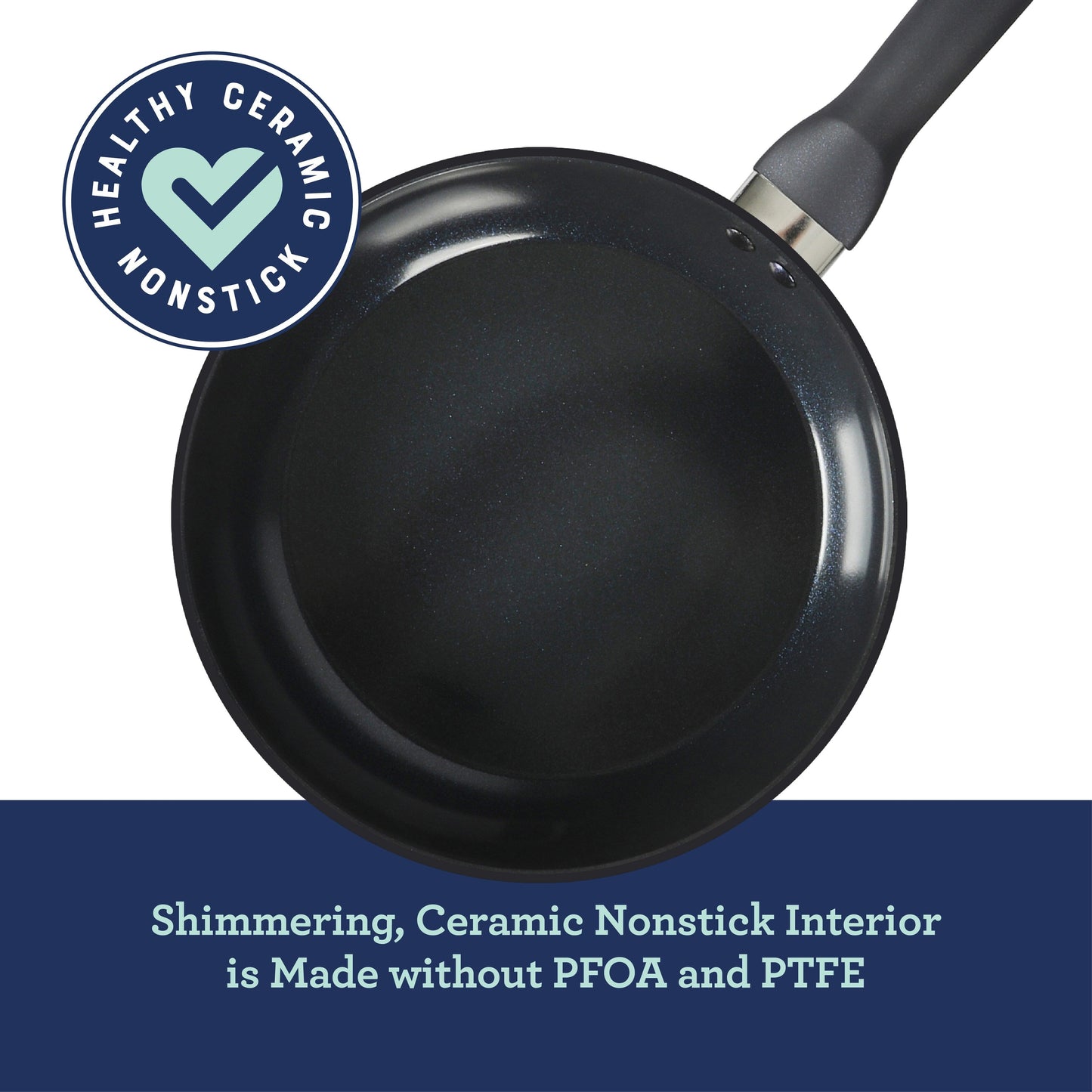Oster Hawke 14 Piece Aluminum Premium PFA Free Ceramic Nonstick Blue Sapphire Pots and Pans Cookware Set W/ Induction Base