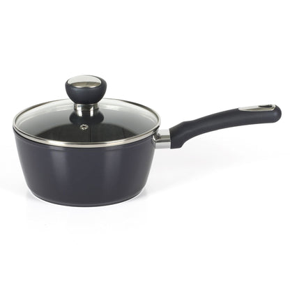 Oster Hawke 14 Piece Aluminum Premium PFA Free Ceramic Nonstick Blue Sapphire Pots and Pans Cookware Set W/ Induction Base