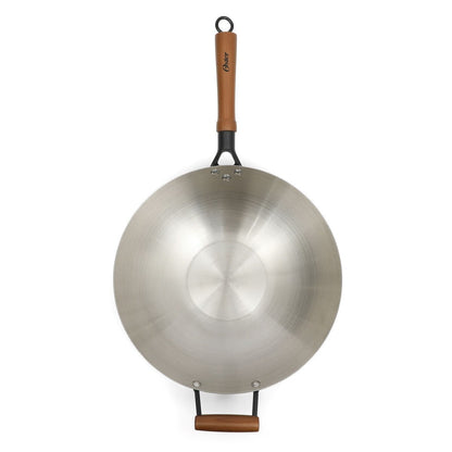Oster Sangerfield 14 Inch Carbon Steel Wok W/Wood Handles