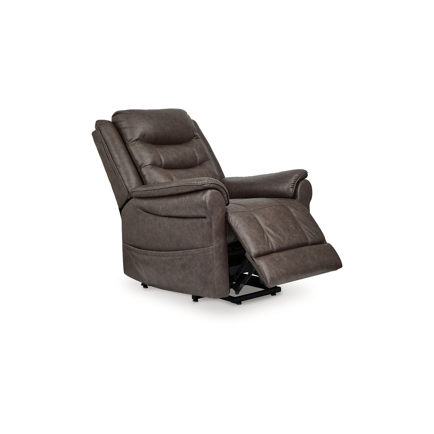 Otim Power Lift Recliner Chair, 35in Heat Massage, Brown Faux Leather