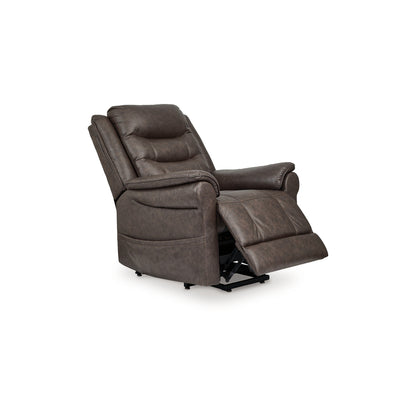 Otim Power Lift Recliner Chair, 35in Heat Massage, Brown Faux Leather