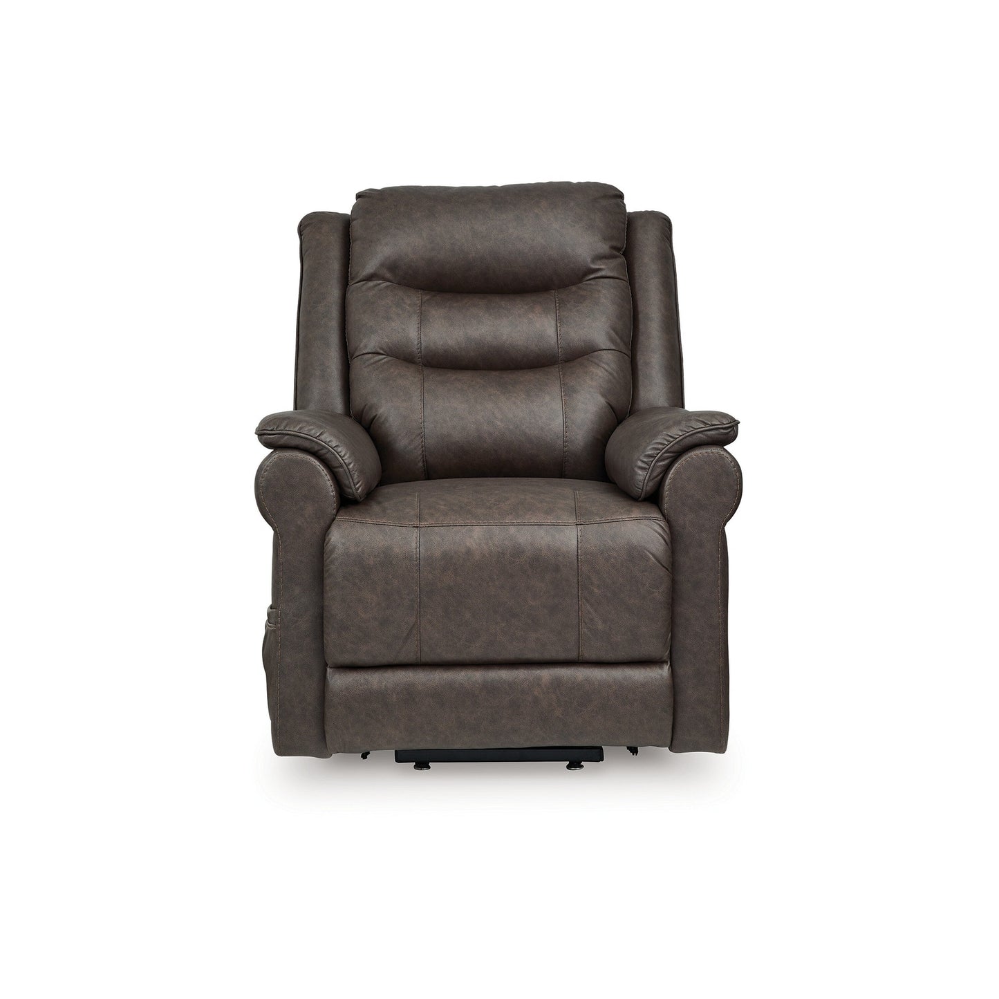 Otim Power Lift Recliner Chair, 35in Heat Massage, Brown Faux Leather
