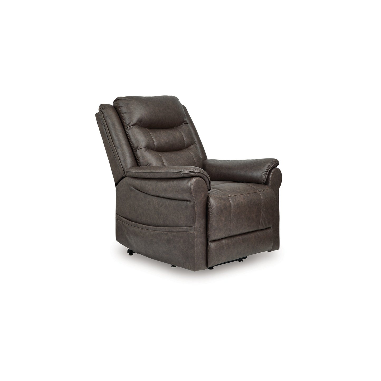 Otim Power Lift Recliner Chair, 35in Heat Massage, Brown Faux Leather