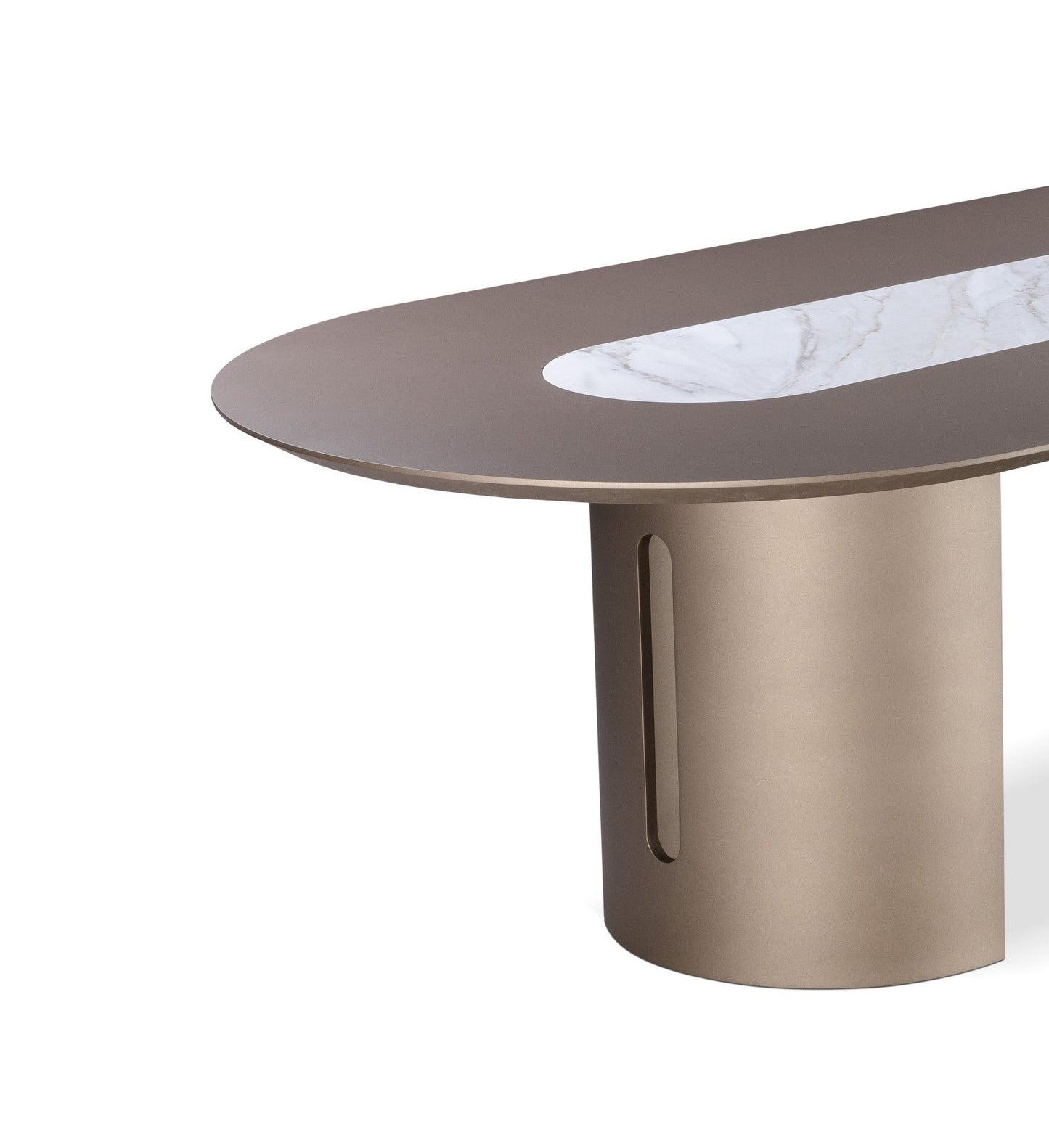 Table de salle à manger oblongue Ottis Urano Carrara