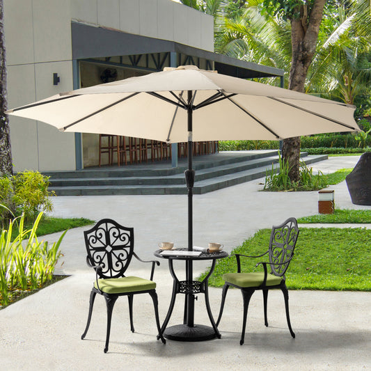 Outdoor 3-Piece Bistro Set with 2.17 Umbrella Hole and Cushions