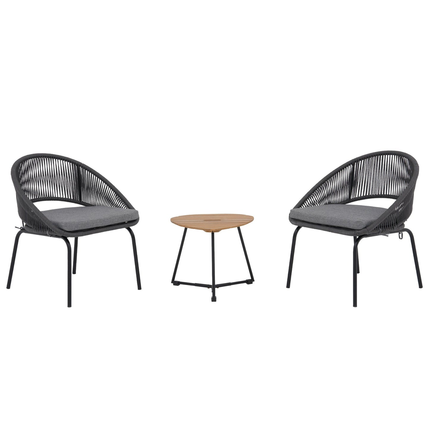 Outdoor 3 Piece Upholstered Wicker Patio Furniture Chair Modern Parlor Set