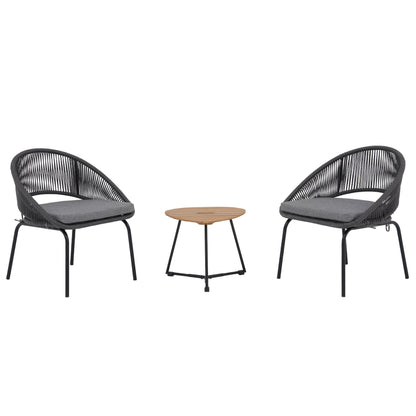 Outdoor 3 Piece Upholstered Wicker Patio Furniture Chair Modern Parlor Set