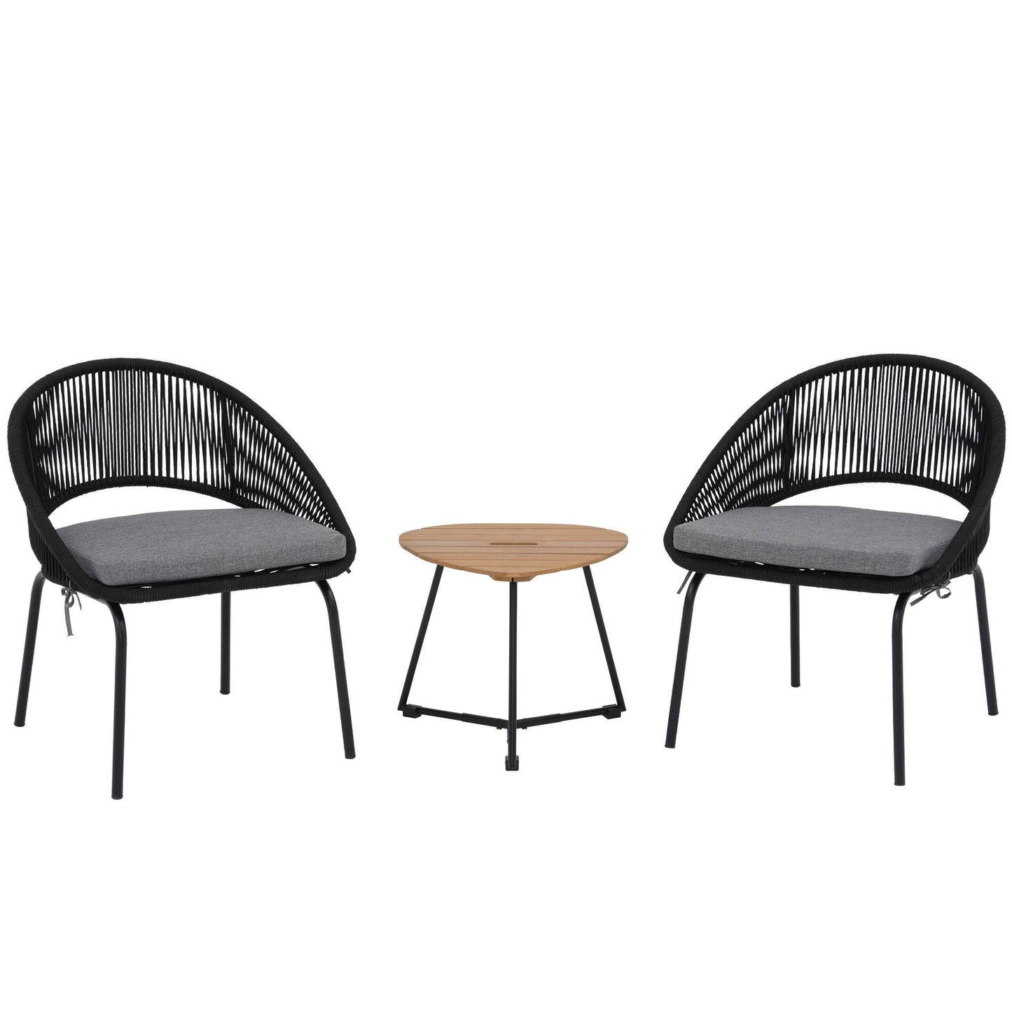 Outdoor 3 Piece Upholstered Wicker Patio Furniture Chair Modern Parlor Set
