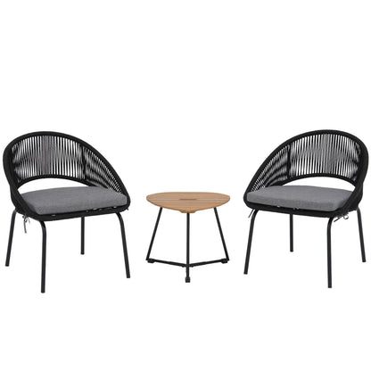Outdoor 3 Piece Upholstered Wicker Patio Furniture Chair Modern Parlor Set