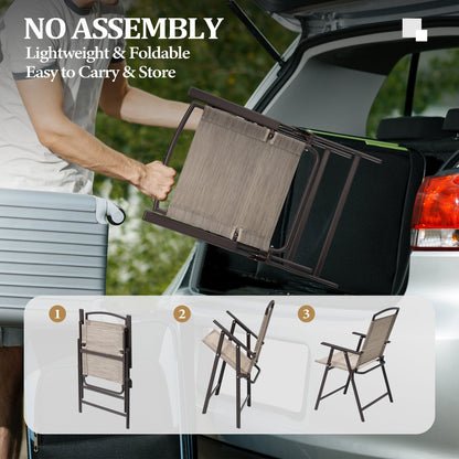 Outdoor 5-piece Patio Dining Set Folding Chairs and Glass Table with Umbrella Hole - See the specifications