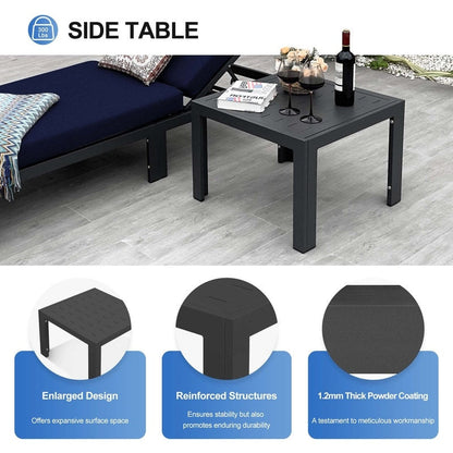 FINCATI Outdoor Aluminum Furniture Patio Sectional Sofa Set with Table