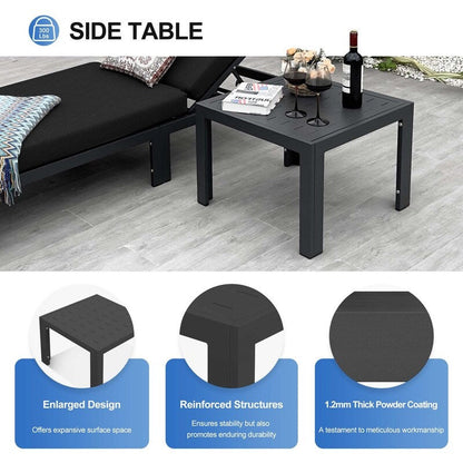 FINCATI Outdoor Aluminum Furniture Patio Sectional Sofa Set with Table