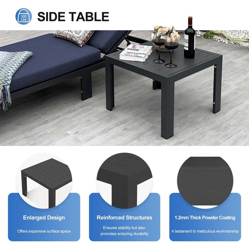 FINCATI Outdoor Aluminum Furniture Patio Sectional Sofa Set with Table