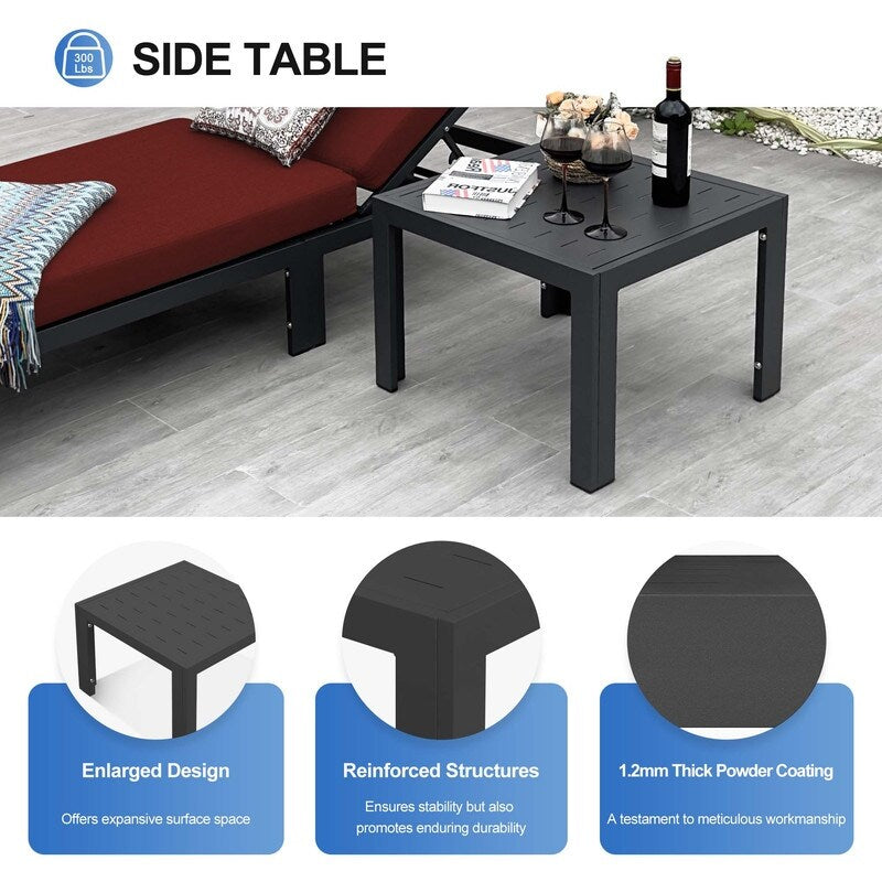 FINCATI Outdoor Aluminum Furniture Patio Sectional Sofa Set with Table