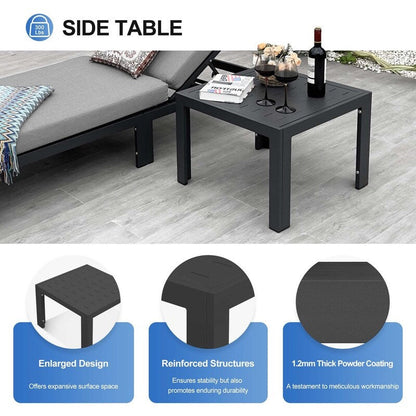 FINCATI Outdoor Aluminum Furniture Patio Sectional Sofa Set with Table