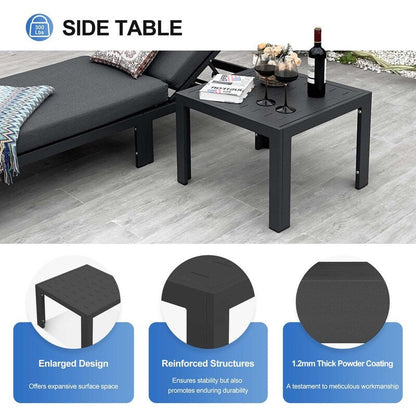FINCATI Outdoor Aluminum Furniture Patio Sectional Sofa Set with Table