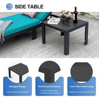 FINCATI Outdoor Aluminum Furniture Patio Sectional Sofa Set with Table