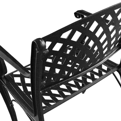 Outdoor Lattice 59 in. Round Dining Set with Lazy Susan and Six Chairs - N/A