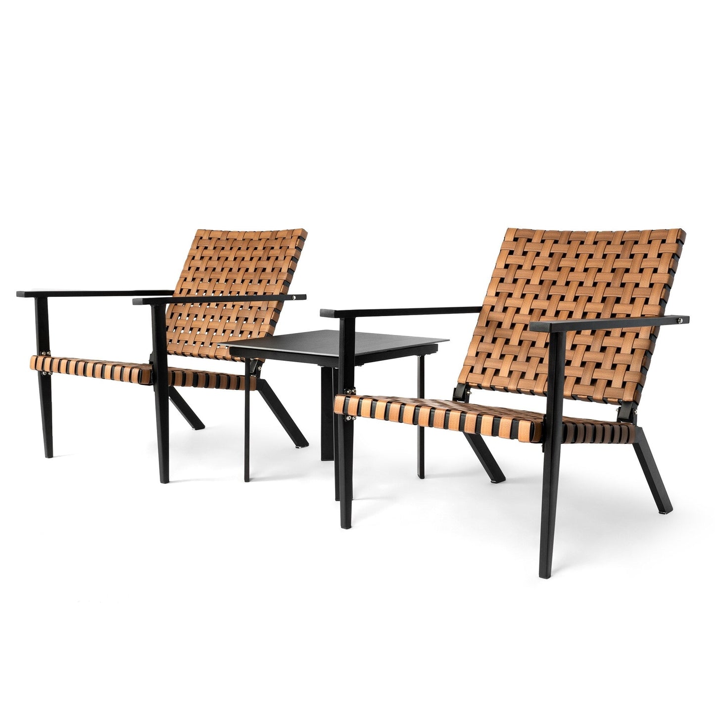 Outdoor PE Leather Woven Bistro Set