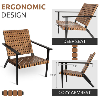 Outdoor PE Leather Woven Bistro Set