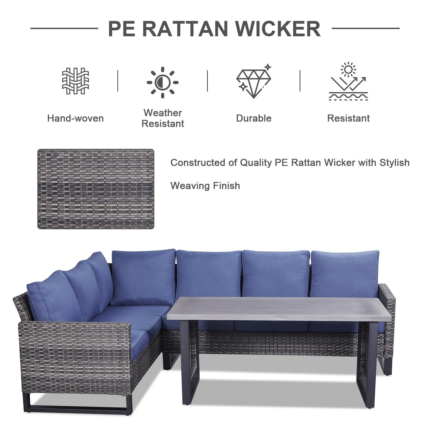 Gymojoy Outdoor Patio Sofa with Swivel Chairs Set